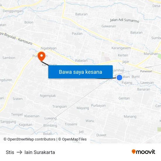Stis to Iain Surakarta map