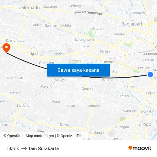 Tiktok to Iain Surakarta map