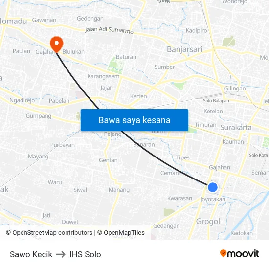 Sawo Kecik to IHS Solo map