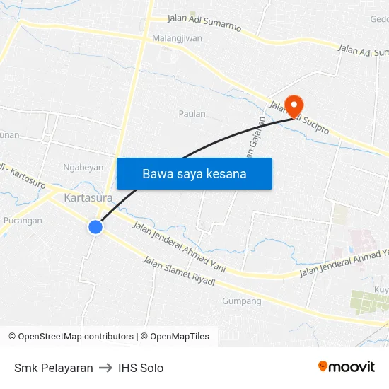 Smk Pelayaran to IHS Solo map