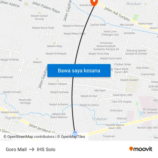 Goro Mall to IHS Solo map