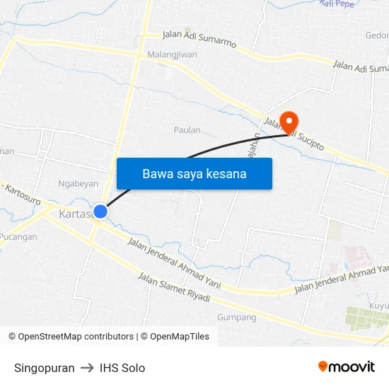 Singopuran to IHS Solo map