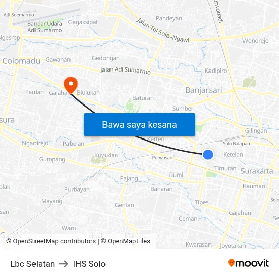 Lbc Selatan to IHS Solo map