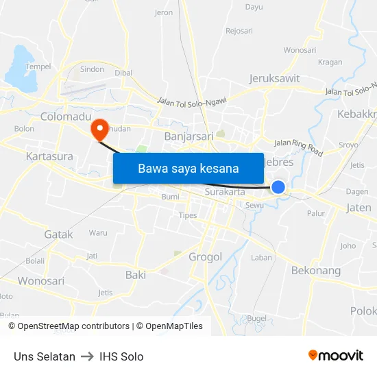 Uns Selatan to IHS Solo map