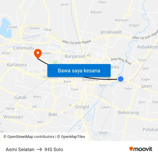 Asmi Selatan to IHS Solo map