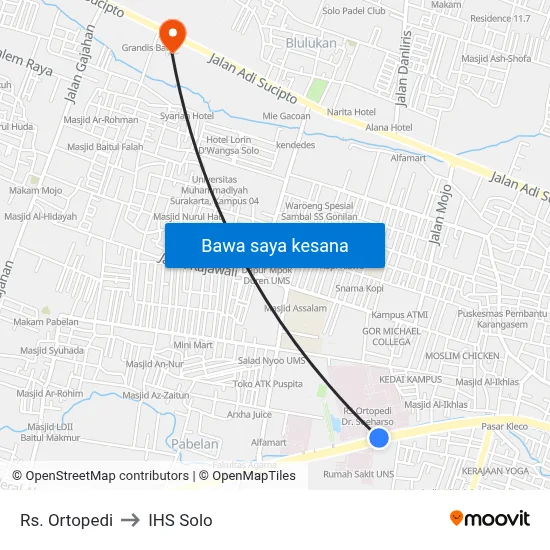 Rs. Ortopedi to IHS Solo map