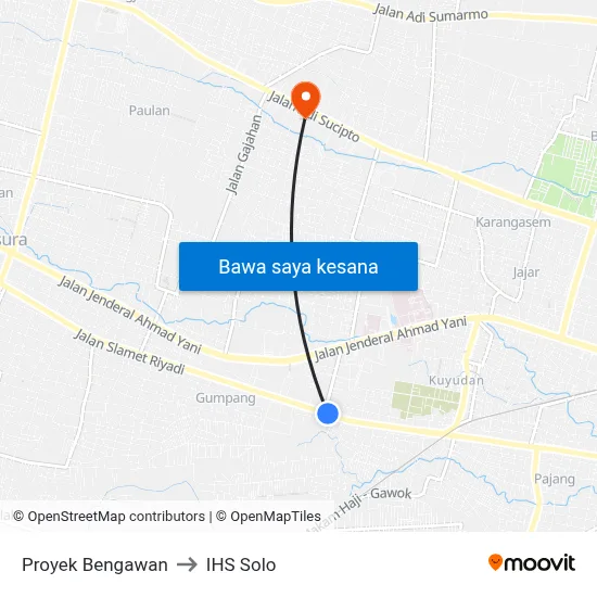 Proyek Bengawan to IHS Solo map