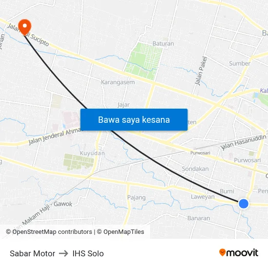 Sabar Motor to IHS Solo map