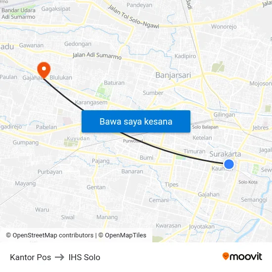 Kantor Pos to IHS Solo map