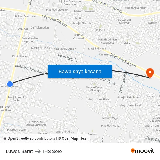 Luwes Barat to IHS Solo map