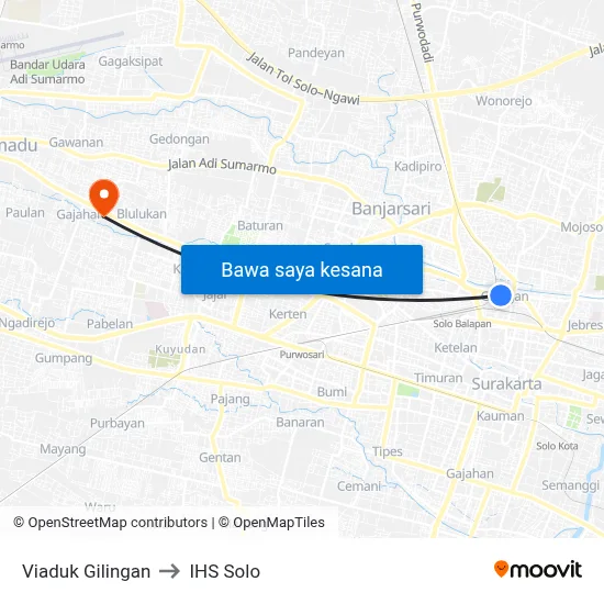 Viaduk Gilingan to IHS Solo map