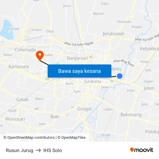 Rusun Jurug to IHS Solo map