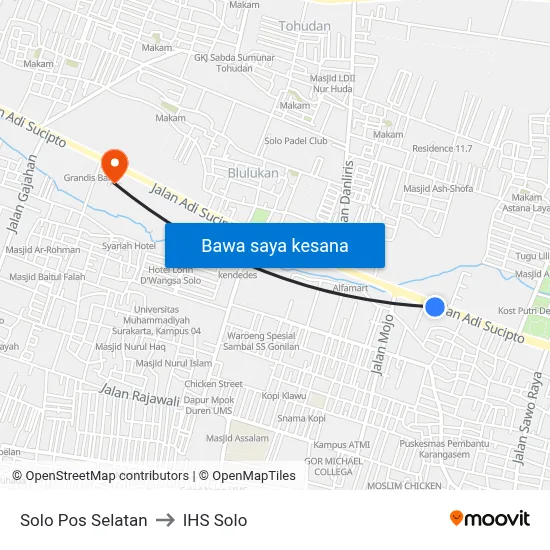 Solo Pos Selatan to IHS Solo map