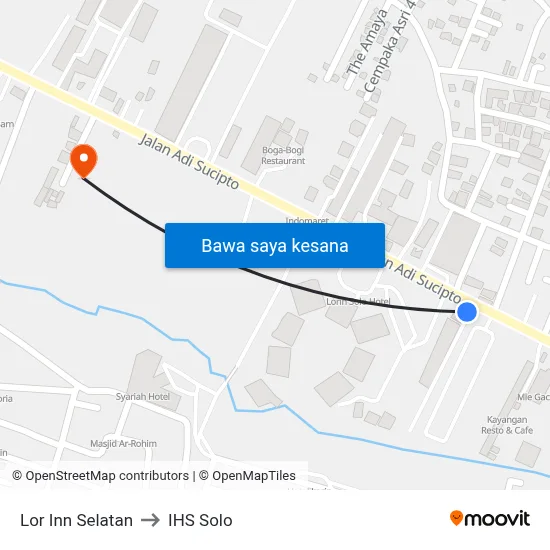 Lor Inn Selatan to IHS Solo map