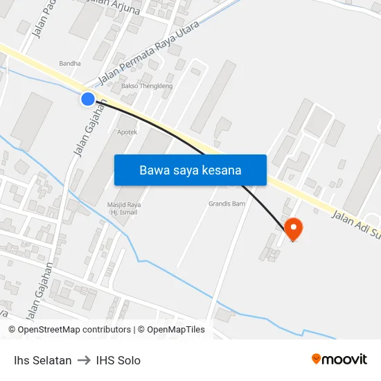 Ihs Selatan to IHS Solo map