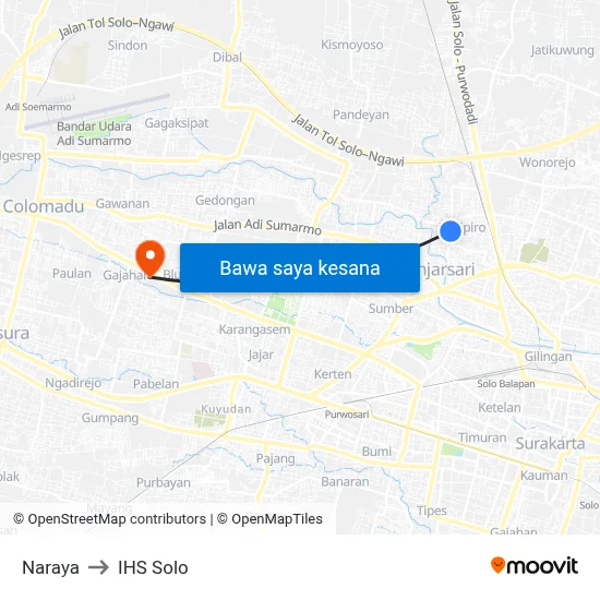 Naraya to IHS Solo map