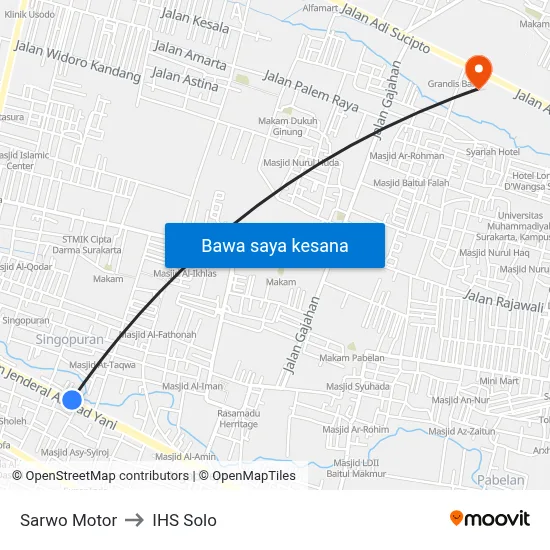 Sarwo Motor to IHS Solo map