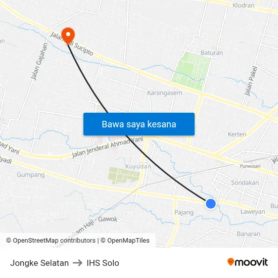 Jongke Selatan to IHS Solo map