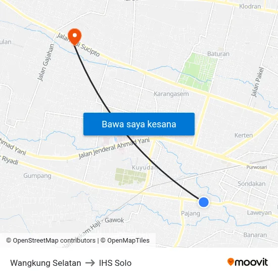 Wangkung Selatan to IHS Solo map