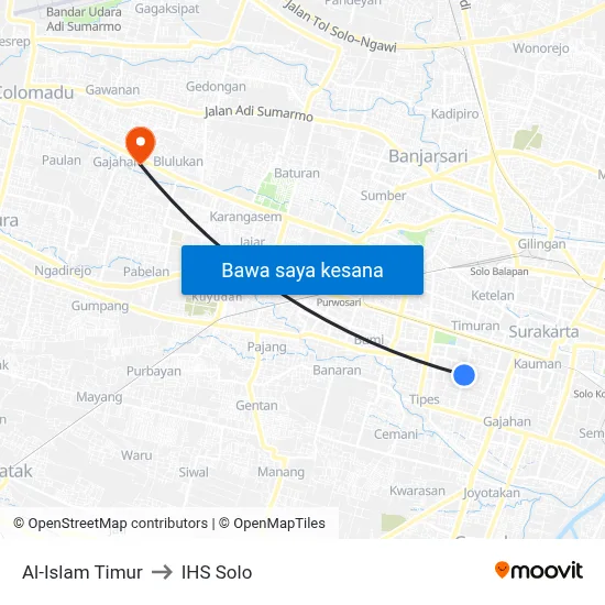 Al-Islam Timur to IHS Solo map