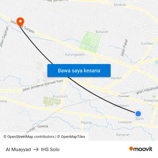 Al Muayyad to IHS Solo map