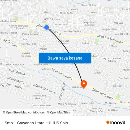 Smp 1 Gawanan Utara to IHS Solo map