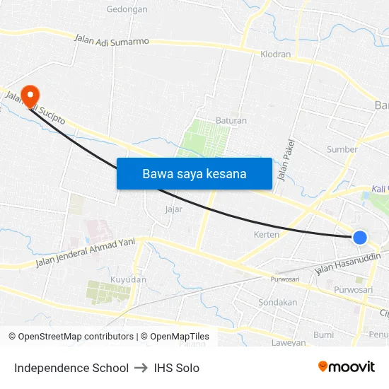 Independence School to IHS Solo map