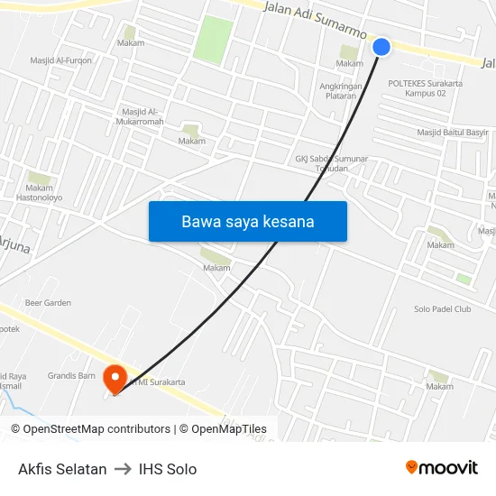 Akfis Selatan to IHS Solo map