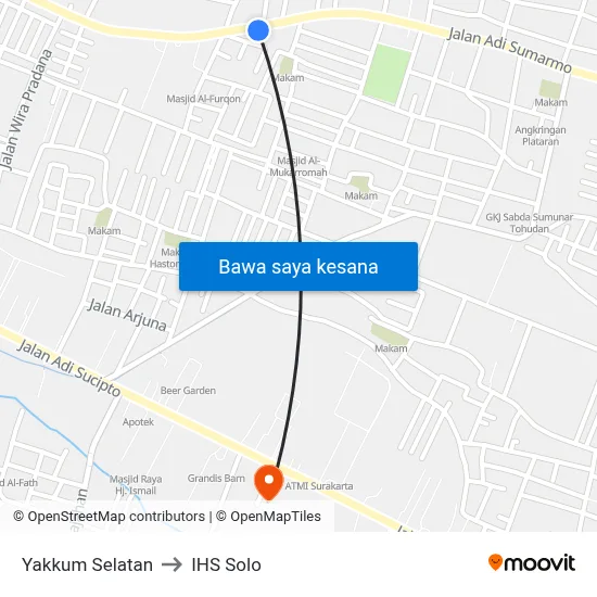 Yakkum Selatan to IHS Solo map