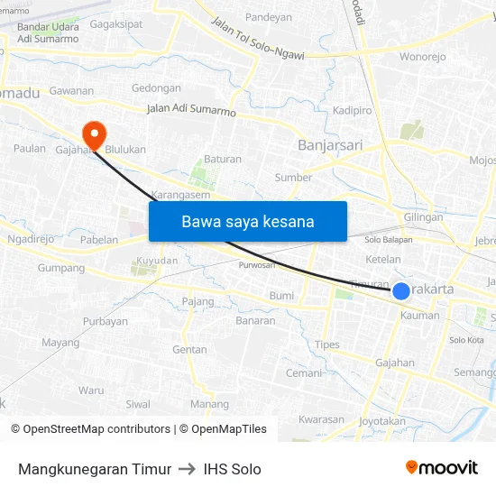 Mangkunegaran Timur to IHS Solo map