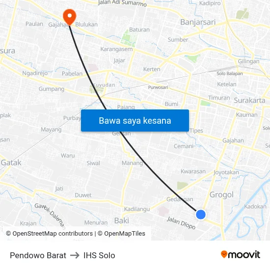 Pendowo Barat to IHS Solo map