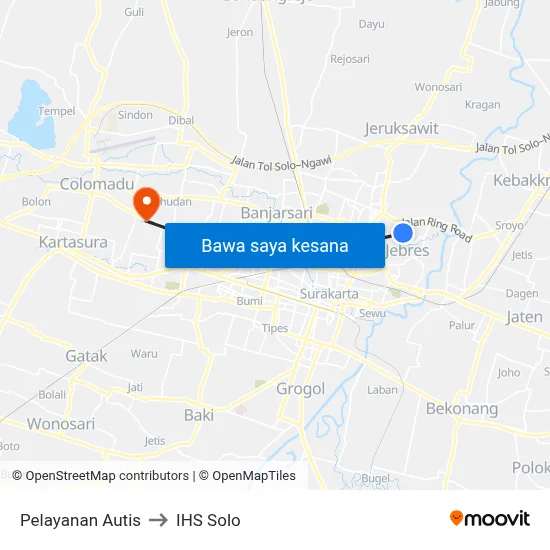 Pelayanan Autis to IHS Solo map