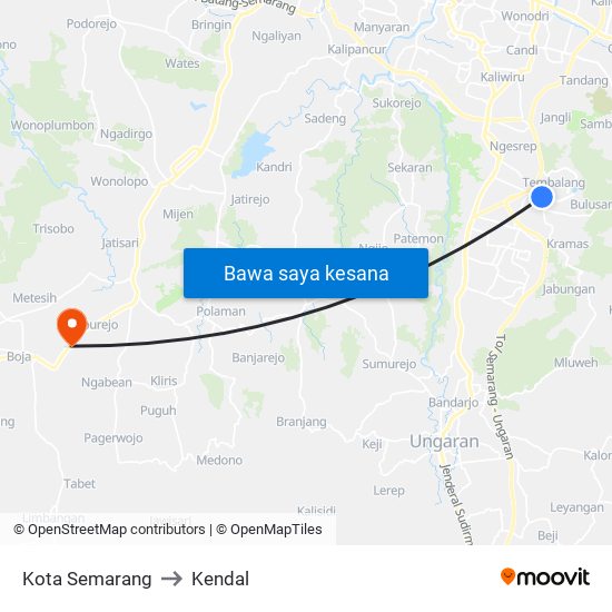 Kota Semarang to Kendal map