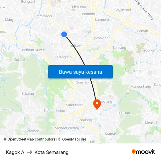 Kagok A to Kota Semarang map
