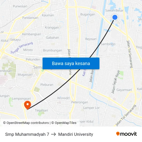 Smp Muhammadyah 7 to Mandiri University map