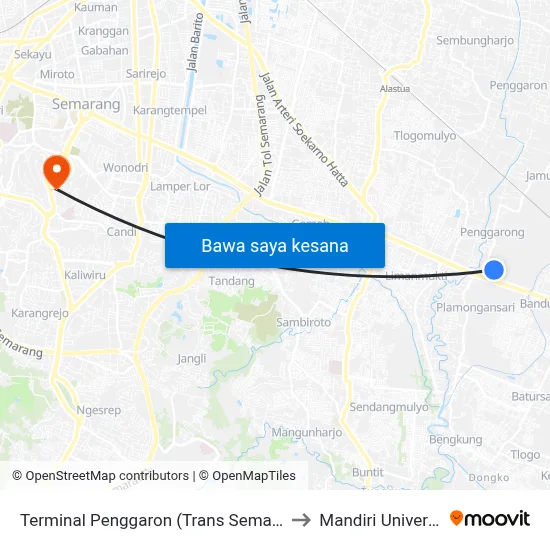 Terminal Penggaron (Trans Semarang) to Mandiri University map