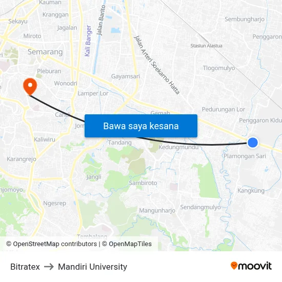 Bitratex to Mandiri University map