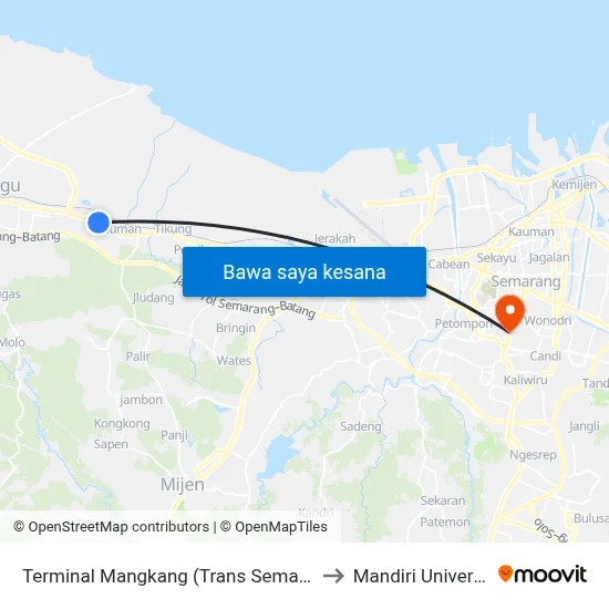Terminal Mangkang (Trans Semarang) to Mandiri University map