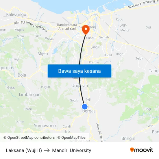 Laksana (Wujil I) to Mandiri University map