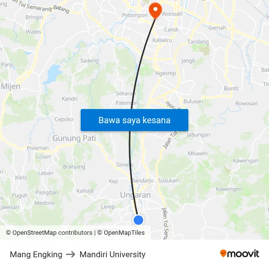Mang Engking to Mandiri University map