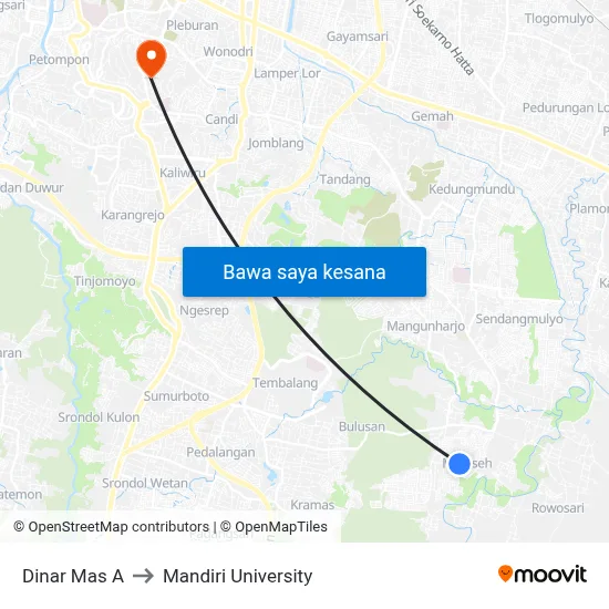 Dinar Mas A to Mandiri University map