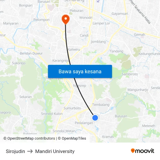 Sirojudin to Mandiri University map