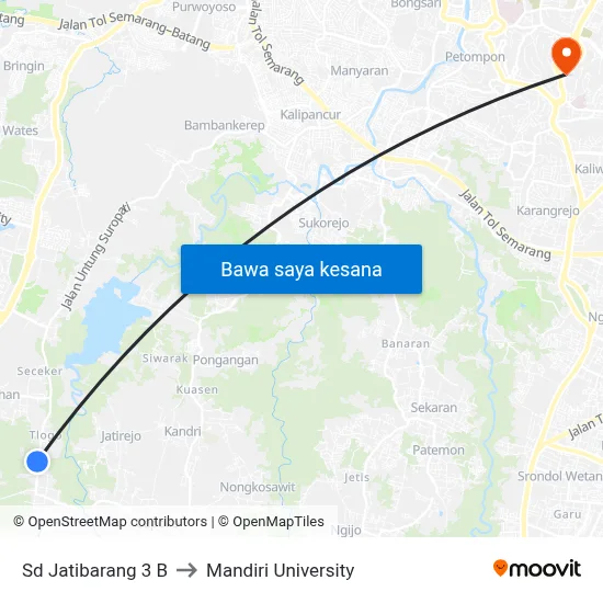 Sd Jatibarang 3 B to Mandiri University map