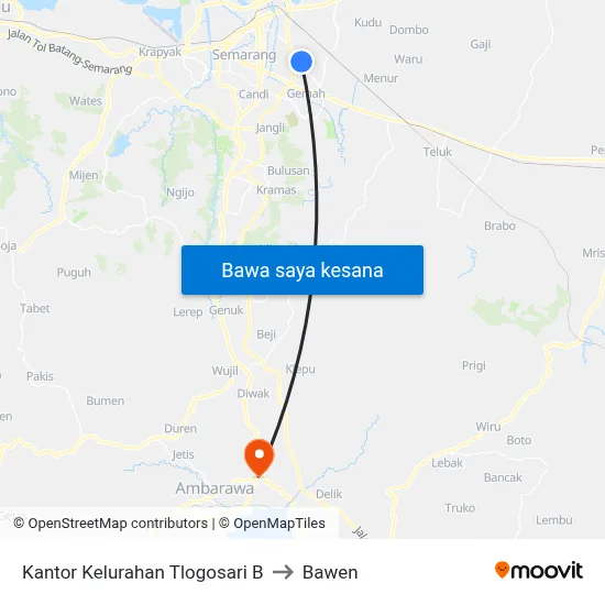 Kantor Kelurahan Tlogosari B to Bawen map