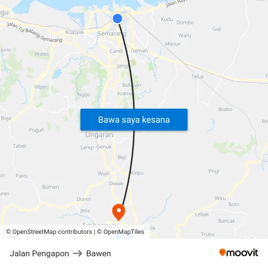 Jalan Pengapon to Bawen map