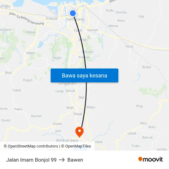 Jalan Imam Bonjol 99 to Bawen map