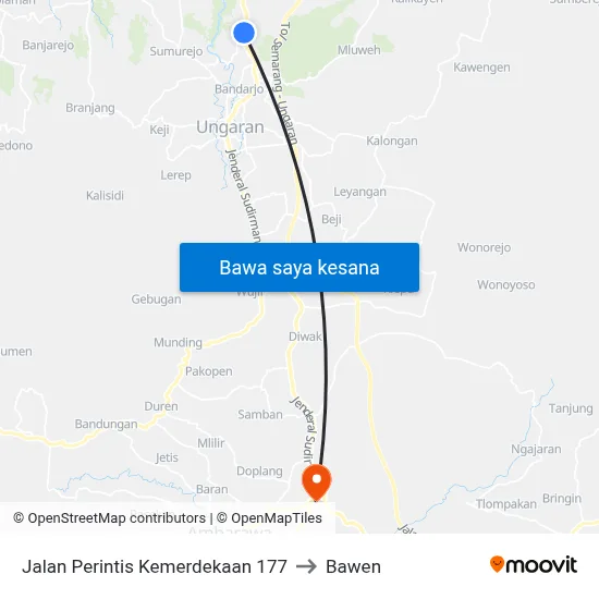 Jalan Perintis Kemerdekaan 177 to Bawen map