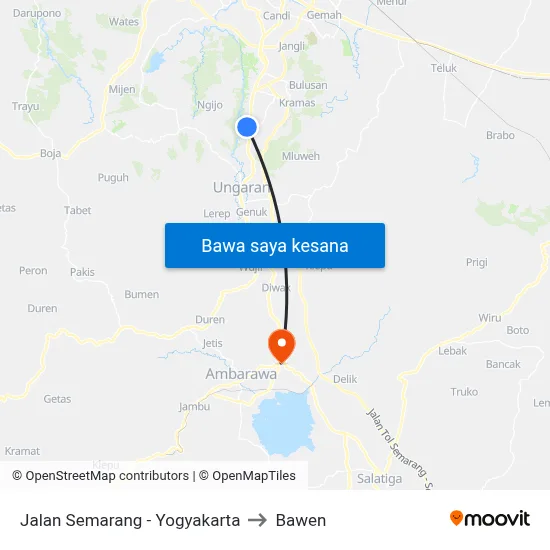 Jalan Semarang - Yogyakarta to Bawen map