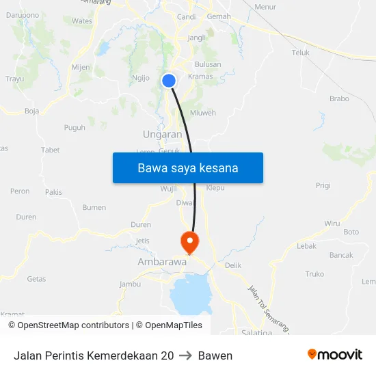 Jalan Perintis Kemerdekaan 20 to Bawen map