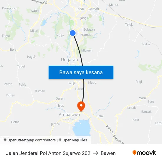 Jalan Jenderal Pol Anton Sujarwo 202 to Bawen map